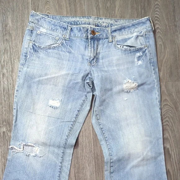Light Blue Distressed Women’s Jeans 12 - Picture 3 of 11
